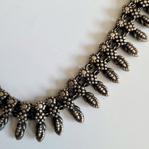 Middle Eastern oxidized silver color metal choker/necklace. - Picture 3 of 9
